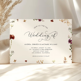 Ivory Cream Wildlows sobre o Casamento do Convite