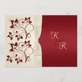 Ivory e Claret Monogrammed Convite
