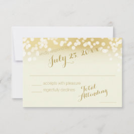 Ivory e Dourada Sparkle Lights RSVP
