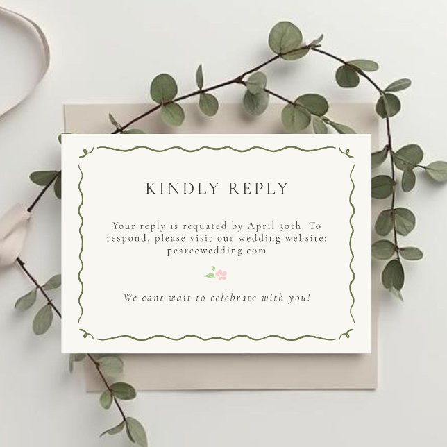 Ivory | Floral QR RSVP Response Card (Criador carregado)