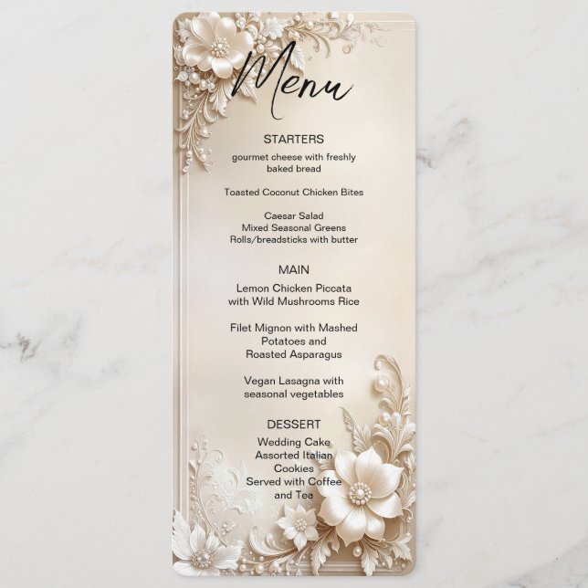 Ivory Flowers Menu (Frente)