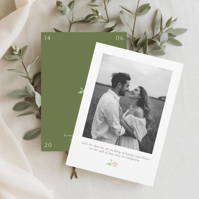 Ivory & Green | Chic Floral Wedding Save the Date (Criador carregado)