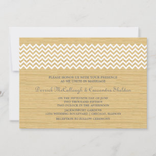 Ivory Rustic Convite de casamento Chevron