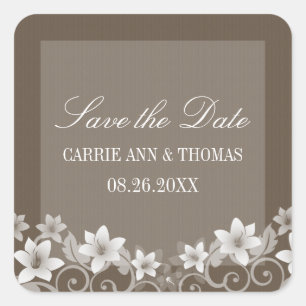 Ivory Rustic Floral Salve os Adesivos de Data