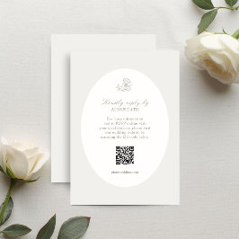Ivory & Sand | Cartão de Resposta Oval QR Floral