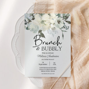 Ivory White Watercolor Floral Chá de panela Brunch