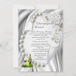 IvoryGreen,Azul,Dourado Convite para Chá de Seda W