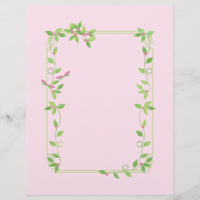 Ivy Frame em Papel de Carta Rosa (Frente)