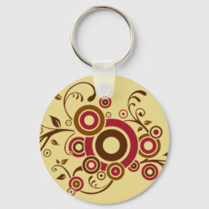 Ivy Scroll Button Chaveiro