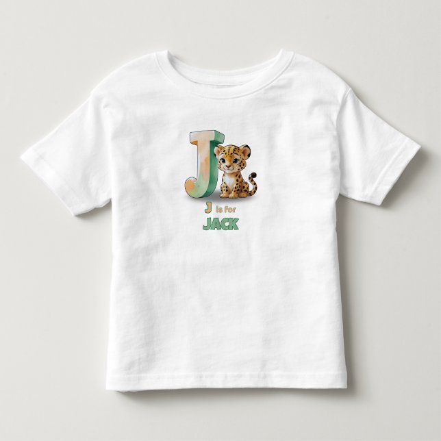 J é para Jack - Camiseta Personalizada para Crianç (Frente)