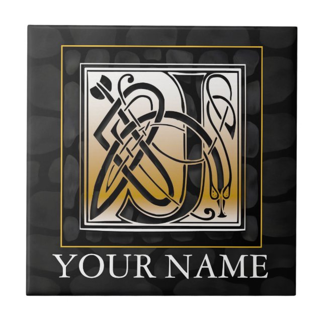 J "seu" azulejo de pedra preto celta conhecido do (Frente)