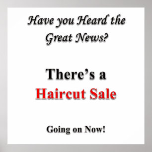 Já ouviu o Poster de venda de corte de cabelo