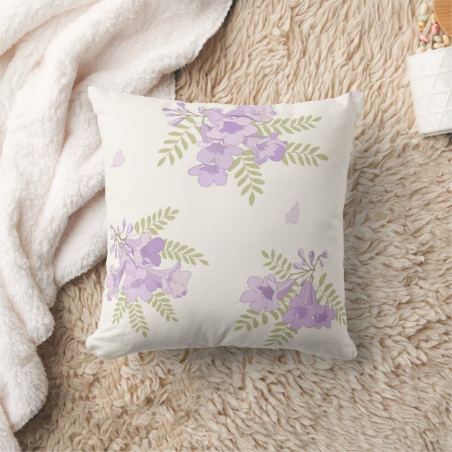 Jacaranda Floresce Almofada de Arremesso Floral Au (Cobertor)
