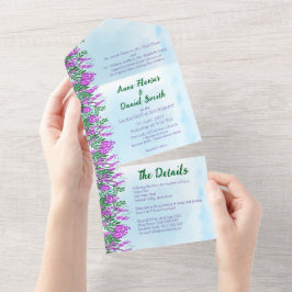 Jacaranda Sky Blue All in One Convite de casamento