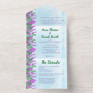 Jacaranda Sky Blue All in One Convite de casamento