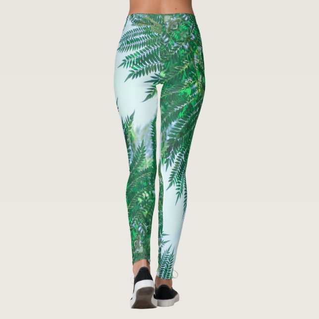 Jacaranda Tree deixa leggings de cores verdes (Verso)