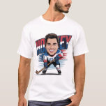 Jack Hughes Team USA Hockey Smile Fan T-Shirt<br><div class="desc">Celebrate hockey talent with this fan-inspired design featuring the iconic smile and competitive spirit of Jack Hughes. Styled with a bold red, white, and blue hockey theme, this graphic is perfect for fans who love fast skating, skillful plays, and Team USA pride.</div>