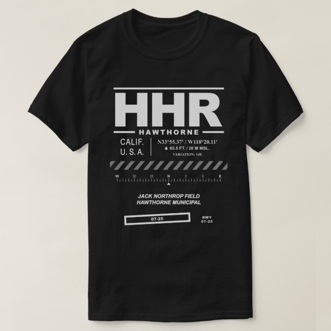 Jack Northrop Field/Hawthorne Airport HHR T-Shirt (Frente do Design)