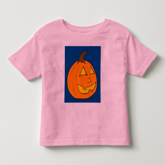 Jack o' Lantern Blue Toddlers Ringer T-Shirt (Frente)