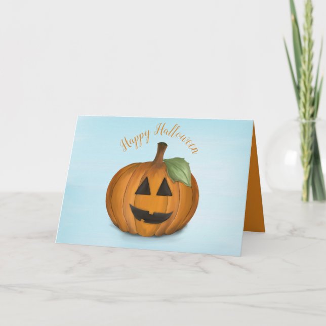 Jack O Lantern no    Cartão de Patch da Pumpkin (Frente)