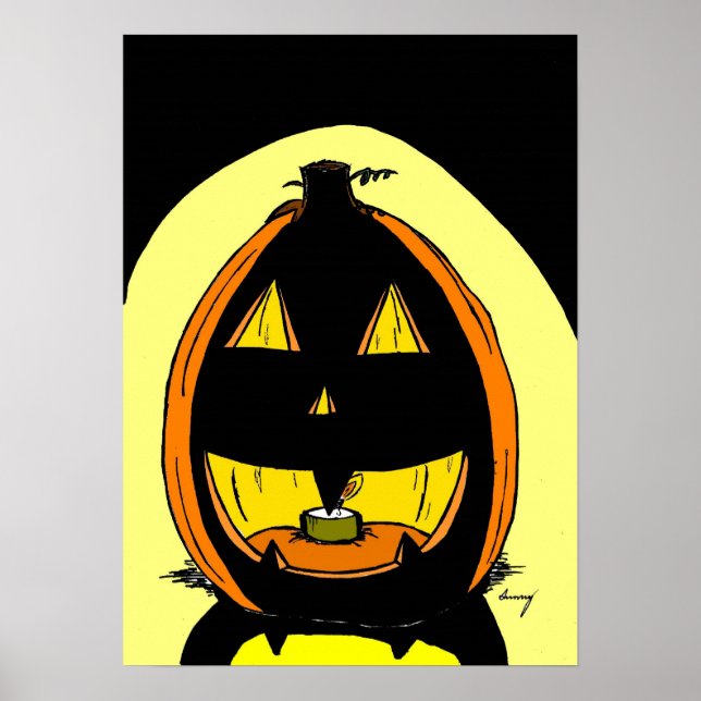 Jack O' Lantern Poster Impressão - OOAK Trabalho d (Frente)