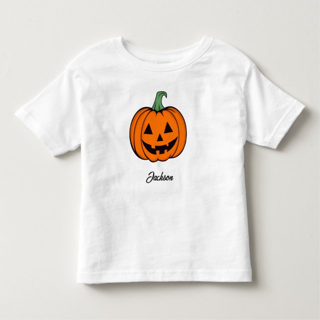 Jack O Lantern Pumpkin Orange Name Toddler T-shirt (Frente)