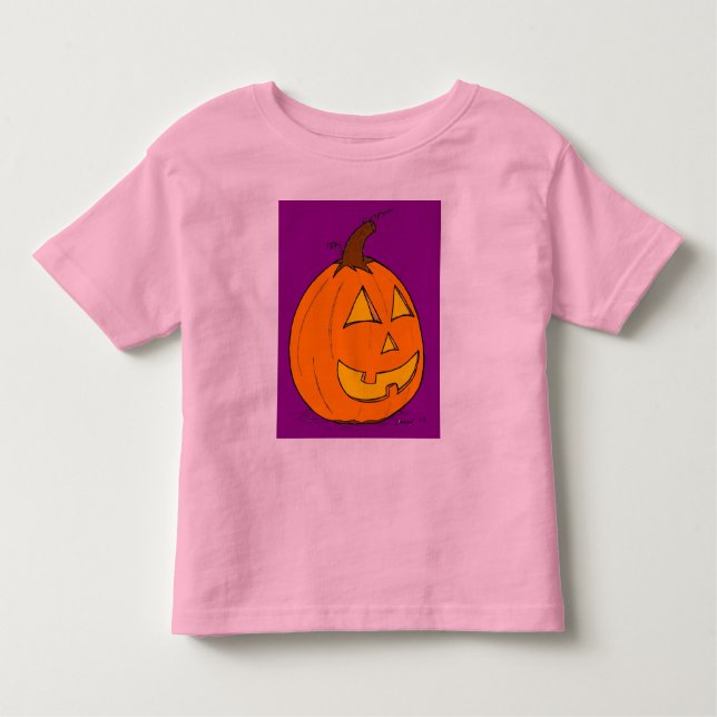 Jack o' Lantern Purple Toddlers Ringer T-Shirt (Frente)