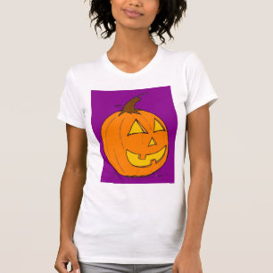 Jack o' Lantern Purple Womens Casual Scoop T-Shirt