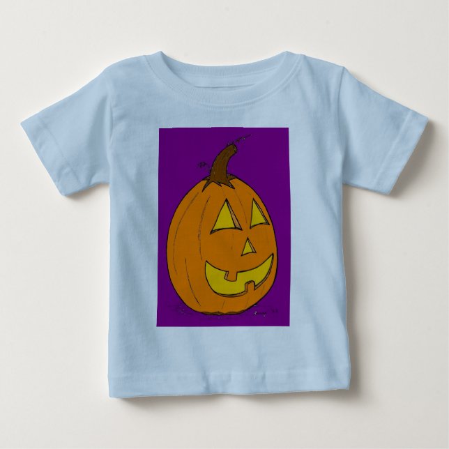 Jack o' Lanterna Criança Roxo T-Shirt (Frente)