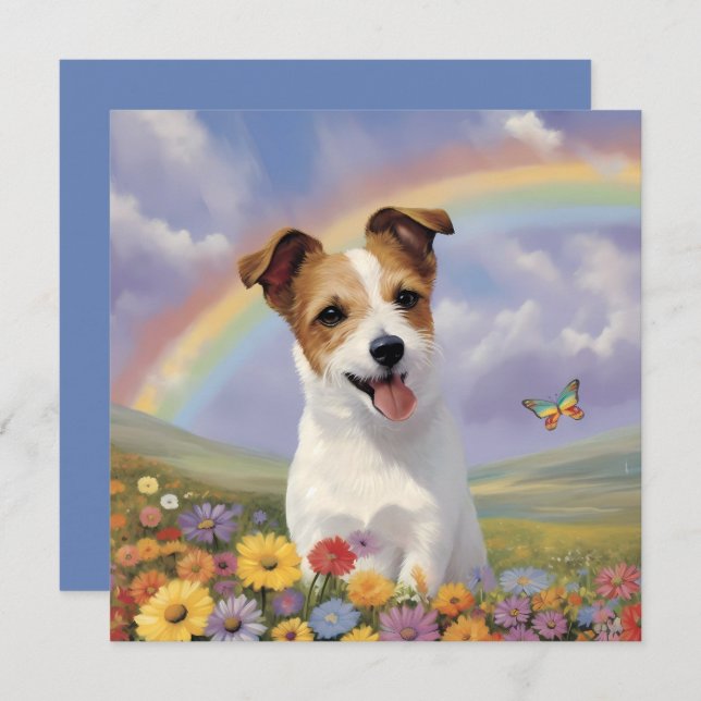 Jack Russell Terrier Rainbow - Nome do Cachorro Pe (Frente/Verso)