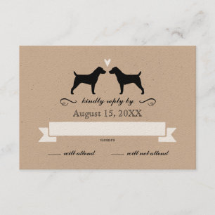 Jack Russell Terrier Silhouettes Casamento RSVP