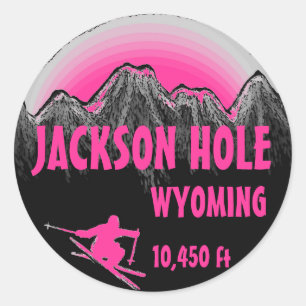 Jackson Hole Wyoming - adesivos de arte rosa de es