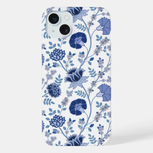 Jacobean Floral Big Pattern Blues em Branco