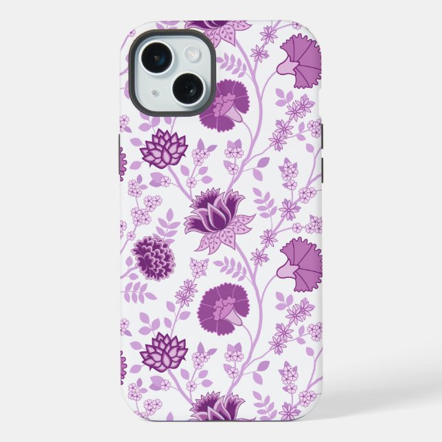 Jacobean Floral Big Pattern Pinks em Branco (Verso)