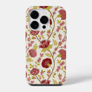 Jacobean Floral Big Pattern Reds Pinks Dourado Cre