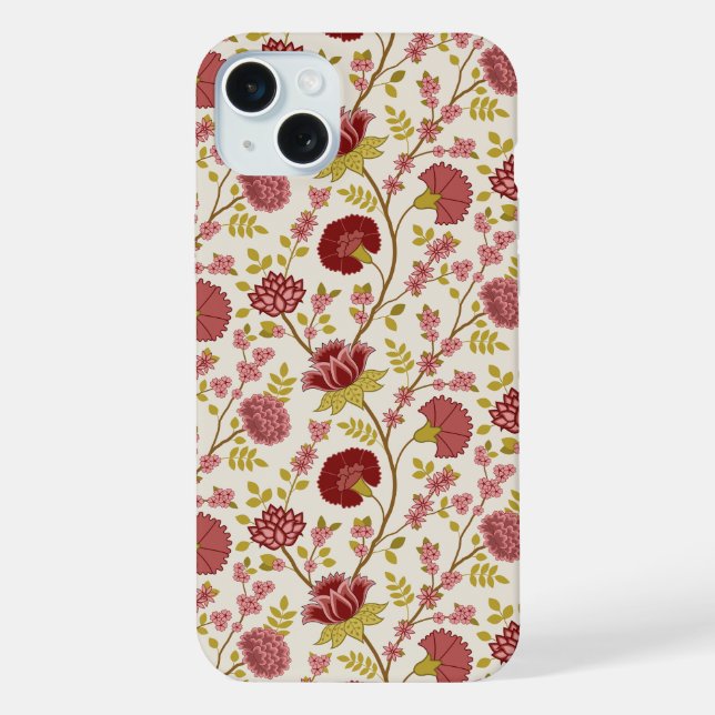 Jacobean Floral Reds Pinks Dourado Cream (Verso)