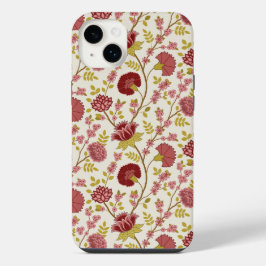 Jacobean Floral Reds Pinks Dourado Cream