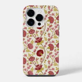 Jacobean Floral Reds Pinks Dourado Cream