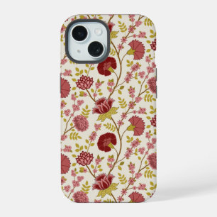 Jacobean Floral Reds Pinks Dourado Cream