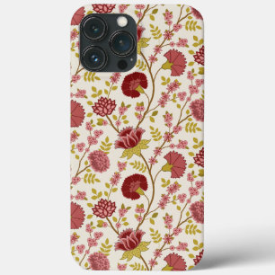 Jacobean Floral Reds Pinks Dourado Cream
