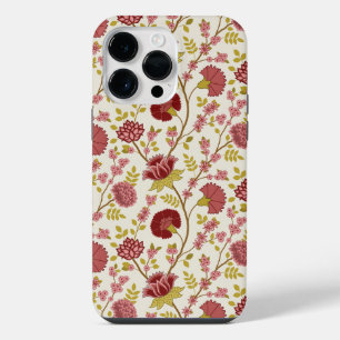 Jacobean Floral Reds Pinks Dourado Cream