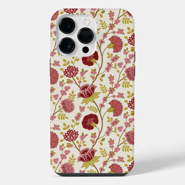 Jacobean Floral Reds Pinks Dourado Cream (Verso)