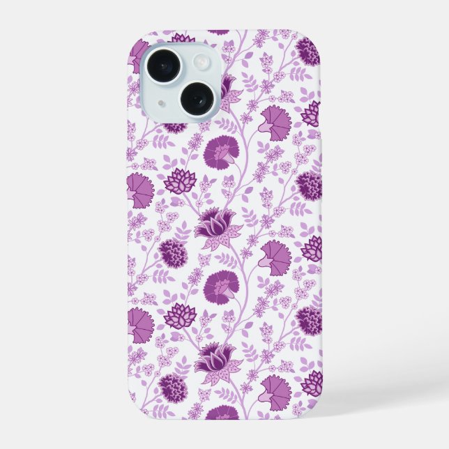 Jacobean Floral Repetir Padrão Pinks em Branco (Verso)