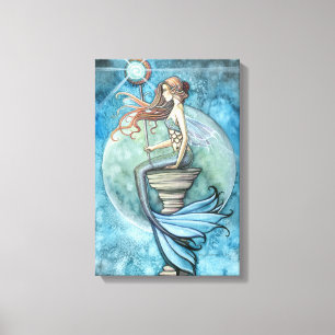 Jade Moon Mermaid Fantasy Art Canvas