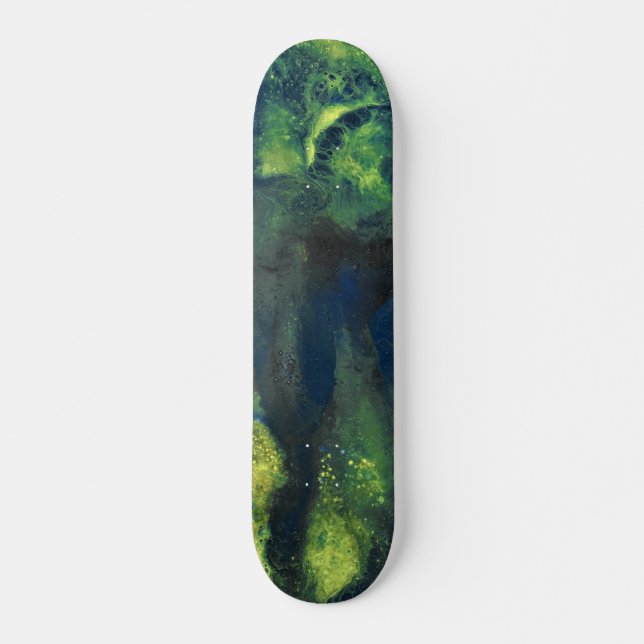 Jaded Lover 1 Deep Green Abstract Skateboard Deck (Frente)