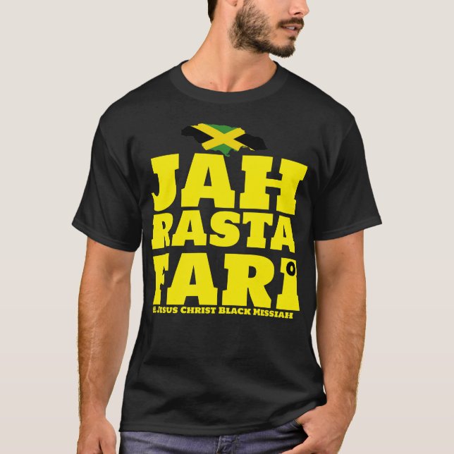 JAH RASTAFARI & BLACK MESSIAH Camiseta Básica Escu (Frente)