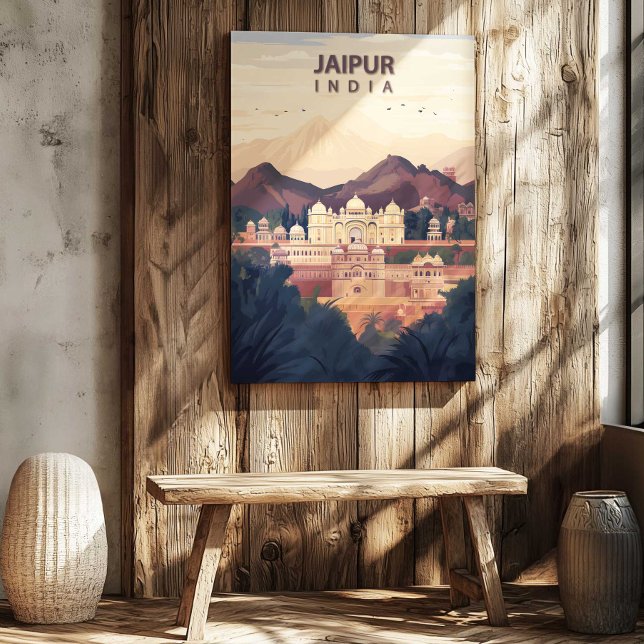 Jaipur India Canvas Print Travel Poster Wall Art (Jaipur India Canvas Print Travel Poster Wall Art by TinkPrints)