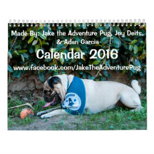 Jake o calendário do Pug 2016 da aventura