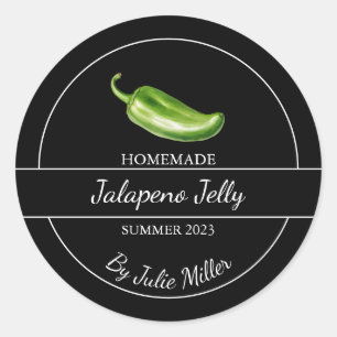 Jalapeno Jelly Etiqueta Preta para Homemade Simple
