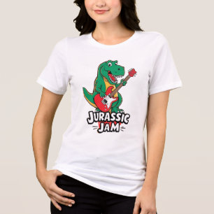 Jam T-Shirt Jurássico - Dinossauro Tocando Violão